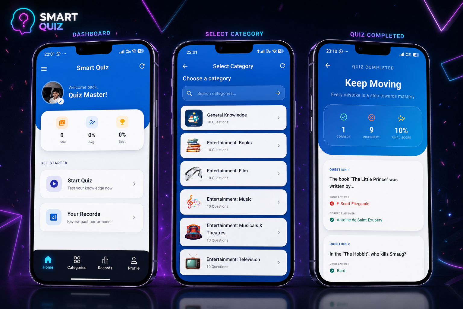 Smart Quiz App Screenshot